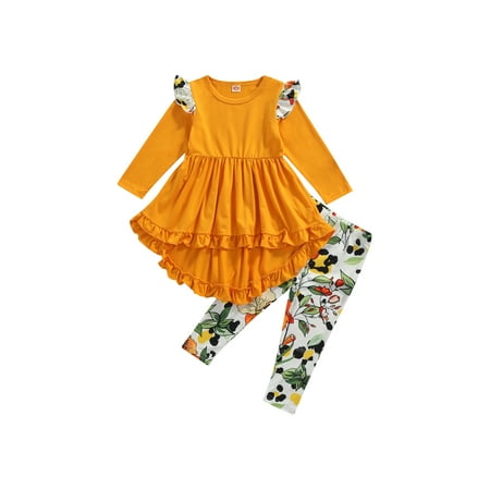 Canrulo 2PCS Toddler Baby Girls Clothes Ruffle Long Sleeve Tops Dress Floral Pants Autumn Outfits Yellow 3-4 Years
Canrulo 2PCS Toddler Baby Girls Clothes Ruffle Long Sleeve Tops Dress Floral Pants Autumn Outfits Yellow 3-4 Years