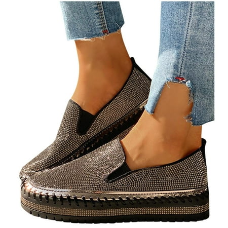 f21 Casual Shoes For Women s Leisure Crystal Thick-Soled Flat Shoes Comfortable Loafers Platform Loafers for Women Size 9 Black Wide
f21 Casual Shoes For Women s Leisure Crystal Thick-Soled Flat Shoes Comfortable Loafers Platform Loafers for Women Size 9 Black Wide