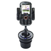 Unique Auto Cupholder and Suction Windshield Dual Purpose Mounting System for Samsung Intensity II - Flexible Holder System Includes Two Mount Options