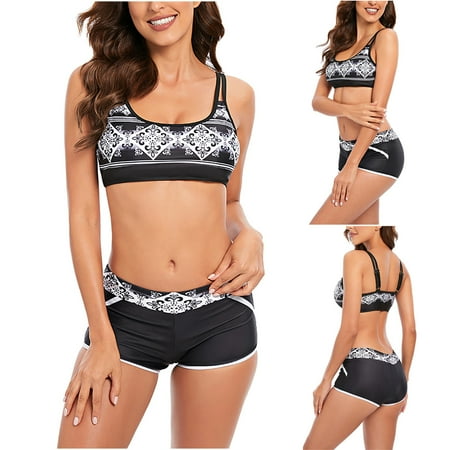 Finelylove Two Piece Swimsuit For Women Lightly Lined Sport Bra Style Shorts Black XXXL
Finelylove Two Piece Swimsuit For Women Lightly Lined Sport Bra Style Shorts Black XXXL
