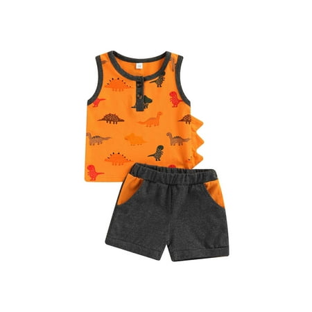 ZIYIXIN Toddler Baby Boy Summer Clothes Animal Dinosaur Sleeveless Vest Top+Elastic Shorts Pants 2Pcs Outfits Orange 12-18 Months
ZIYIXIN Toddler Baby Boy Summer Clothes Animal Dinosaur Sleeveless Vest Top+Elastic Shorts Pants 2Pcs Outfits Orange 12-18 Months