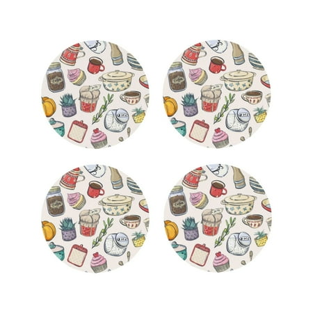 Leather Coasters Set of 4 - Cooking Utensils Lightweight Non-Slip Drink Coasters for Desk Anti-Scalding Desk Cup Coasters for Office Table Decor Round Shape
Leather Coasters Set of 4 - Cooking Utensils Lightweight Non-Slip Drink Coasters for Desk Anti-Scalding Desk Cup Coasters for Office Table Decor Round Shape