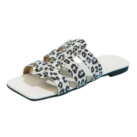 Gzea Summer Slippers Ladies Fashion Summer Leopard Print Leather Strap Combination Open Toe Flat Slippers Grey 38
Gzea Summer Slippers Ladies Fashion Summer Leopard Print Leather Strap Combination Open Toe Flat Slippers Grey 38