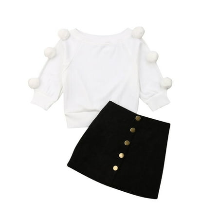 Carolilly 2PCS Toddler Kids Baby Girl Autumn Winter Outfits Clothes Pompom Sweater Tops Mini Skirt Set Fit For 0-6 Years
Carolilly 2PCS Toddler Kids Baby Girl Autumn Winter Outfits Clothes Pompom Sweater Tops Mini Skirt Set Fit For 0-6 Years
