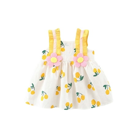Infant Girl Summer Dress Sleeveless 3D Flower Print A-line Ruffle Hem Princess Dress Baby Clothes
Infant Girl Summer Dress Sleeveless 3D Flower Print A-line Ruffle Hem Princess Dress Baby Clothes