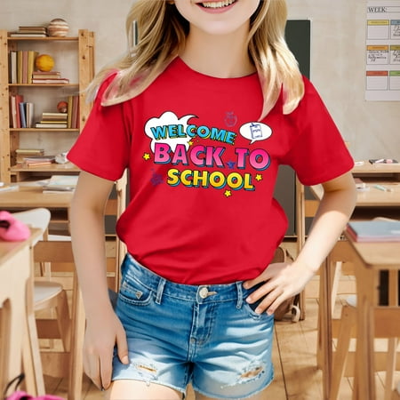 Hbdhejl Toddler Boys Girls Shirts Kids School Season Back To School Season Printed Casual Short Sleeve Top T Shirt Red 6-7 Years
Hbdhejl Toddler Boys Girls Shirts Kids School Season Back To School Season Printed Casual Short Sleeve Top T Shirt Red 6-7 Years