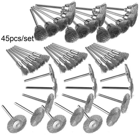 Wire Cup Mix Brush Set Stainless Steel 45pcs For Rotary Tool Accessories
Wire Cup Mix Brush Set Stainless Steel 45pcs For Rotary Tool Accessories