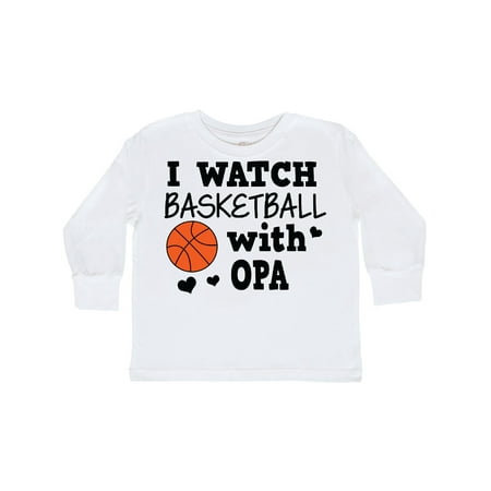 Inktastic I Watch Basketball with Opa Gift Toddler Boy Girl Long Sleeve T-Shirt