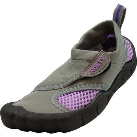 NORTY Toddler Girls Water Shoes Female Beach Pool Shoes Grey Purple 10