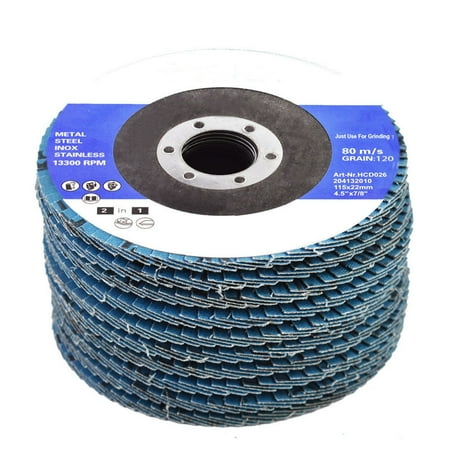50 Pcs 4-1/2 X 7/8 inch 120 Grits Premium Zirconia Flap Discs Grinding Wheel Sandpaper for Grinding
50 Pcs 4-1/2 X 7/8 inch 120 Grits Premium Zirconia Flap Discs Grinding Wheel Sandpaper for Grinding