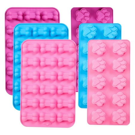 Silicone Molds Paw and Bone Molds (6 PCS) for Baking Chocolate Jelly Ice C