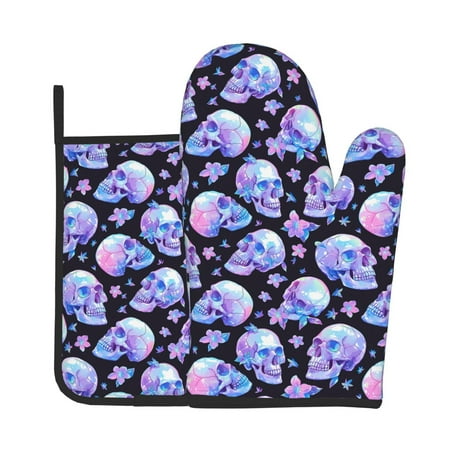 Junzan blue Skull flower Pattern Oven Mitts and Pot Holders 2 pcs Set Potholders BBQ Gloves Long Kitchen Oven Glove for Cooking Baking Grilling (2-Piece Set 11 Inch)
Junzan blue Skull flower Pattern Oven Mitts and Pot Holders 2 pcs Set Potholders BBQ Gloves Long Kitchen Oven Glove for Cooking Baking Grilling (2-Piece Set 11 Inch)