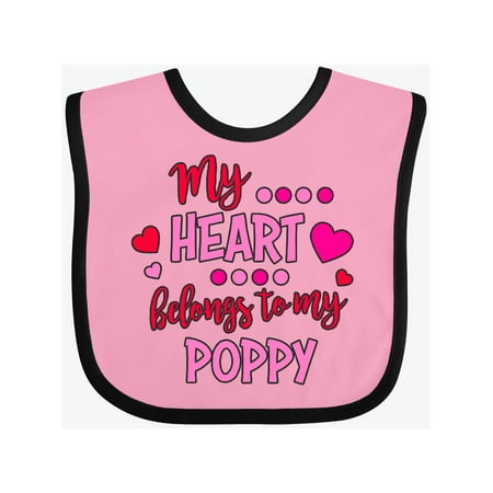 Inktastic My Heart Belongs to my Poppy Gift Baby Boy or Baby Girl Bib