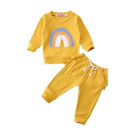 2PCS Kids Baby Girl Autumn Winter Rainbow Tops Ruffle Pants Clothes Tracksuit
2PCS Kids Baby Girl Autumn Winter Rainbow Tops Ruffle Pants Clothes Tracksuit
