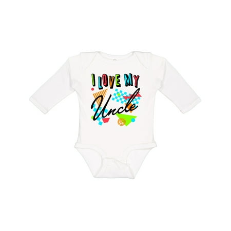 Inktastic I Love My Uncle- 80s Retro Style Gift Baby Boy or Baby Girl Long Sleeve Bodysuit
Inktastic I Love My Uncle- 80s Retro Style Gift Baby Boy or Baby Girl Long Sleeve Bodysuit