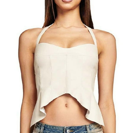 Women Fashion Sexy Backless Slim Irregular Pu Small Vest Ladies Camis Party Street Club Camisoles Dailywear
Women Fashion Sexy Backless Slim Irregular Pu Small Vest Ladies Camis Party Street Club Camisoles Dailywear