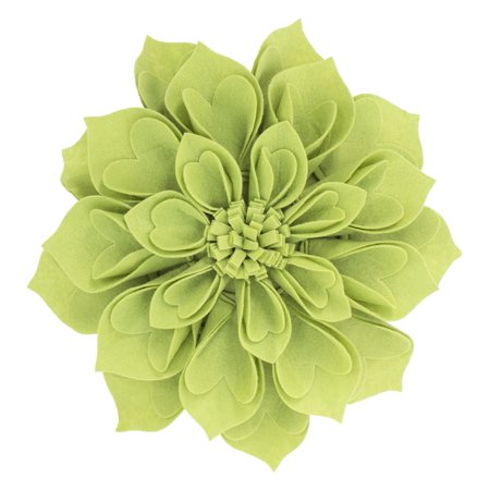 Fennco Styles Handmade 3D Heart-shaped Petals Flower Decorative Throw Pillow Cover 13 Inch Round - Lime