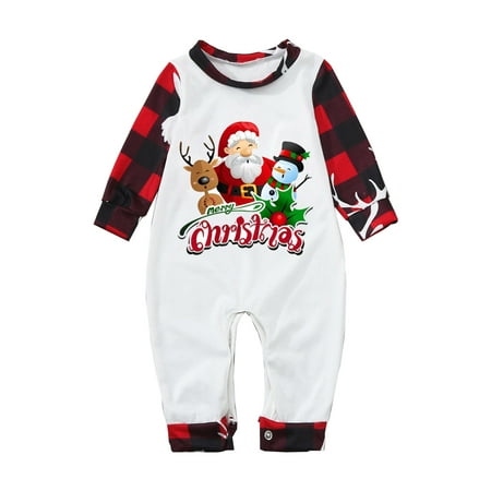 

Honeeladyy Christmas Parent-Child Outfit Baby Printed Family Matching Pajamas Crawl Red Sales Online