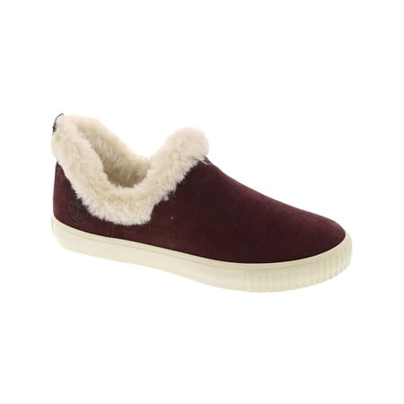 Timberland Womens Skyla Bay Leather Faux Fur Slip-On Shoes