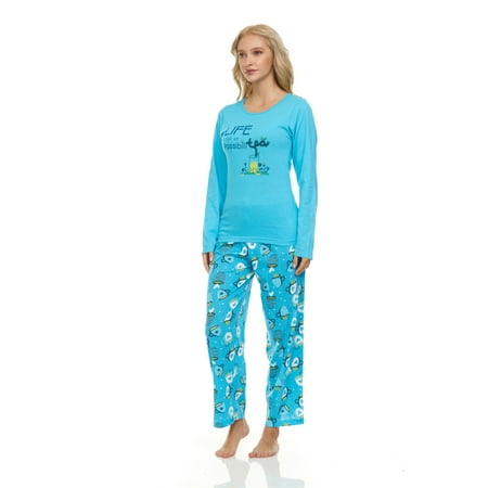Lati Fashion 100% Cotton Women Pajamas Set Pants and Top Long Sleeve 2-Piece Female Pajamas Set Blue XXL
Lati Fashion 100% Cotton Women Pajamas Set Pants and Top Long Sleeve 2-Piece Female Pajamas Set Blue XXL