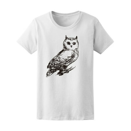 Cool Vintage Owl Sketch Tee Women's -Image by Shutterstock