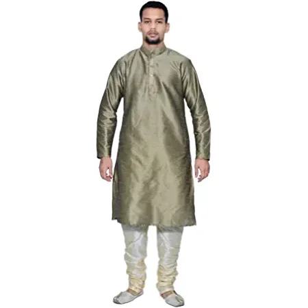 Royal Men s Silk Blend Kurta & Churidaar Set