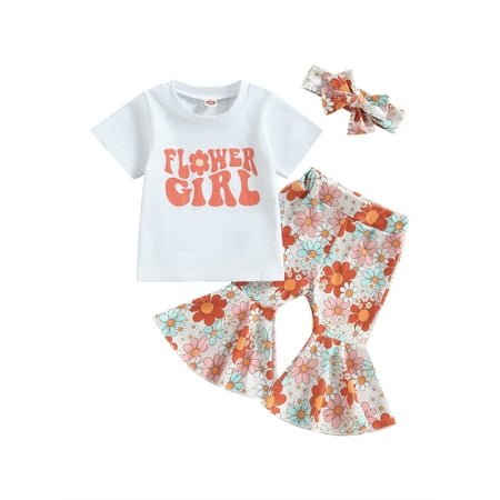 Toddler Baby Girl Clothes Flower Print Short Sleeve T-Shirt Tops Floral Flare Pants Set 2Pcs Summer Outfits
Toddler Baby Girl Clothes Flower Print Short Sleeve T-Shirt Tops Floral Flare Pants Set 2Pcs Summer Outfits