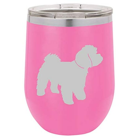 12 oz Double Wall Vacuum Insulated Stainless Steel Stemless Wine Tumbler Glass Coffee Travel Mug With Lid Maltipoo (Hot-Pink)
12 oz Double Wall Vacuum Insulated Stainless Steel Stemless Wine Tumbler Glass Coffee Travel Mug With Lid Maltipoo (Hot-Pink)