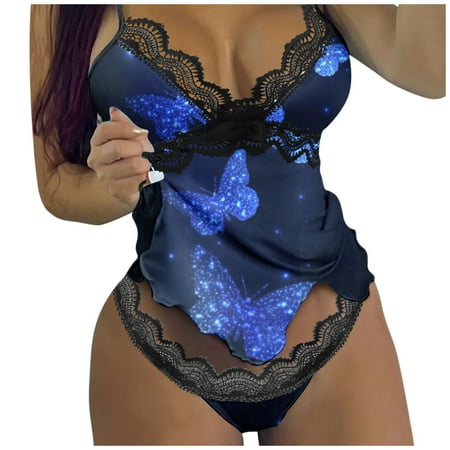 Frehsky underwear women Women Print Pajamas Sleeveless Lace Cami Underwear Lingerie Sleepwear Set Pajamas Dark Blue
Frehsky underwear women Women Print Pajamas Sleeveless Lace Cami Underwear Lingerie Sleepwear Set Pajamas Dark Blue