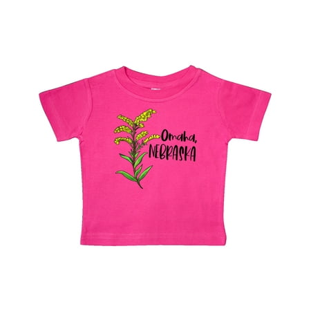 Inktastic Omaha Nebraska Goldenrod Flower Gift Baby Boy or Baby Girl T-Shirt