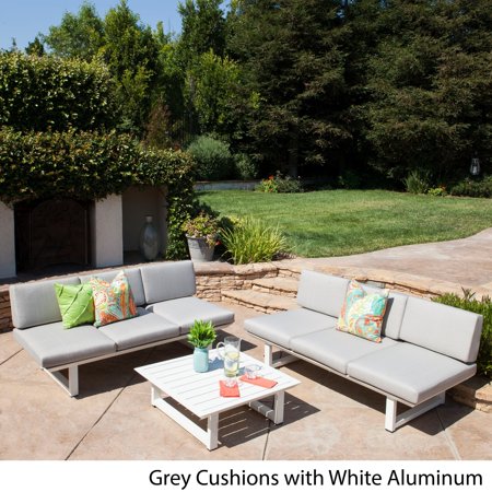 Christopher Knight Home Bronte Outdoor 3-piece Aluminum Seating Sofa Set with Cushions by