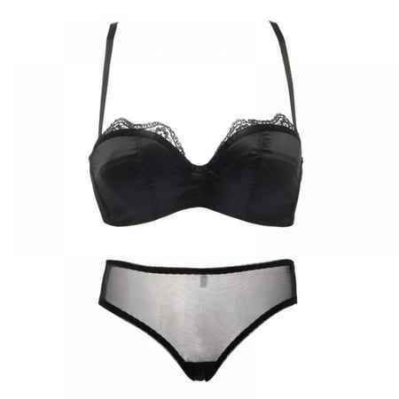 KOERIM Ladies Sexy Lace Stitching Solid Color Glossy Half Cup Breathable Gathered Bra + Underwear Set
KOERIM Ladies Sexy Lace Stitching Solid Color Glossy Half Cup Breathable Gathered Bra + Underwear Set