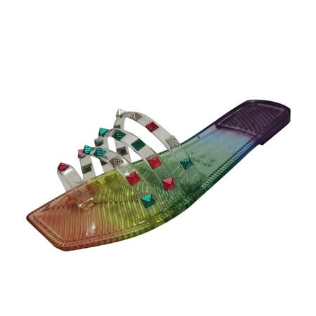Inkach Fashion Women Rhinestone Transparent Flat Toe Gradient Beach Shoes Flip Flop
Inkach Fashion Women Rhinestone Transparent Flat Toe Gradient Beach Shoes Flip Flop