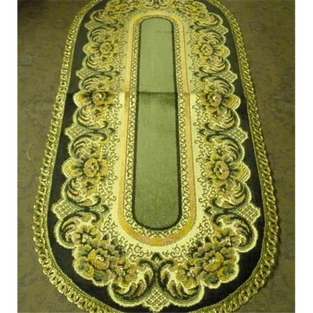 14 x 46 in. Begium Table Runner Verona Black