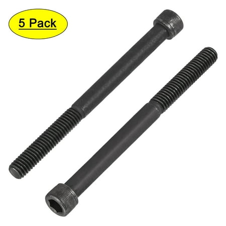 3/8-16x4-1/2 Hex Socket Bolts 12.9 Grade Alloy Steel Black Oxide 5 Pack
