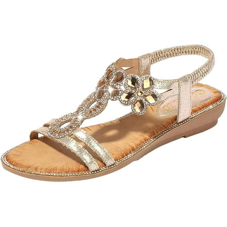 CoCopeaunts Rhinestone Open Toe Flat Sandals for Women Casual Slingback Sandal Summer Shoes Bohemia Crystal Strappy Flat Sandals
CoCopeaunts Rhinestone Open Toe Flat Sandals for Women Casual Slingback Sandal Summer Shoes Bohemia Crystal Strappy Flat Sandals
