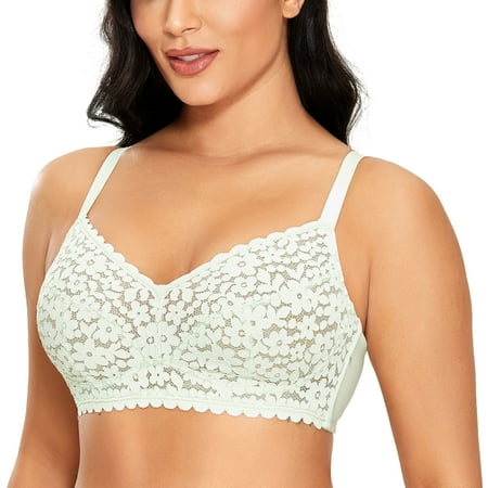 DOBREVA Women s Full Coverage Bralette Plus Size Minimizer Unlined Wireless Floral Lace Bra
DOBREVA Women s Full Coverage Bralette Plus Size Minimizer Unlined Wireless Floral Lace Bra