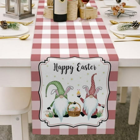 Reusable Cotton Linen Easter Day Decorations Table Runners Holiday Decor Easter Eggs Rabbit Dresser Scarves Easter Gnome for Farmhouse Kitchen Home Dining Spring Holiday - 13inches x 74inches
Reusable Cotton Linen Easter Day Decorations Table Runners Holiday Decor Easter Eggs Rabbit Dresser Scarves Easter Gnome for Farmhouse Kitchen Home Dining Spring Holiday - 13inches x 74inches