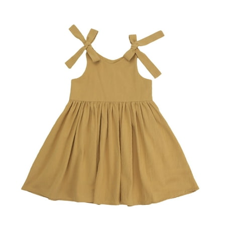 Tengma Toddler Girls Dresses Kids Baby Spring Summer Solid Color Ruffle Sleeveless Princess Dress Princess Dresses Yellow 80
Tengma Toddler Girls Dresses Kids Baby Spring Summer Solid Color Ruffle Sleeveless Princess Dress Princess Dresses Yellow 80