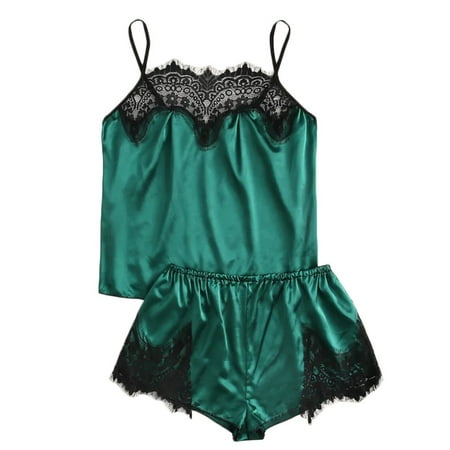 Womens Lingerie Satin Lace Silk Camisole Shorts Bow Set Sleepwear Pajamas Underwear Women
Womens Lingerie Satin Lace Silk Camisole Shorts Bow Set Sleepwear Pajamas Underwear Women