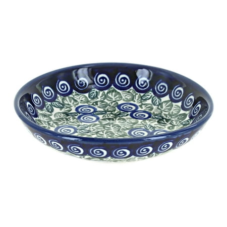 Blue Rose Polish Pottery Seaside Swirl Small Shallow Dish
