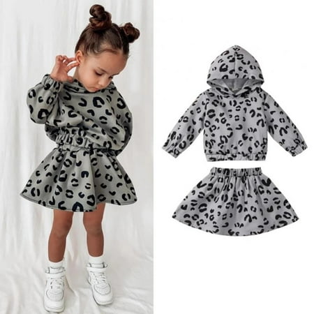 Kids Toddler Baby Girls Skirt Outfits Set Leopard Print Hoodie T-Shirt Tops+Skirt 2Pc Clothes Set
Kids Toddler Baby Girls Skirt Outfits Set Leopard Print Hoodie T-Shirt Tops+Skirt 2Pc Clothes Set