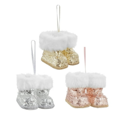 3PCS Xmas Small Boots Pendant Christmas Scene Layout Pendant Xmas Tree Pendant