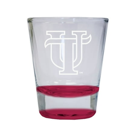 University of Tampa Spartans Etched Round Shot Glass 2 oz Red