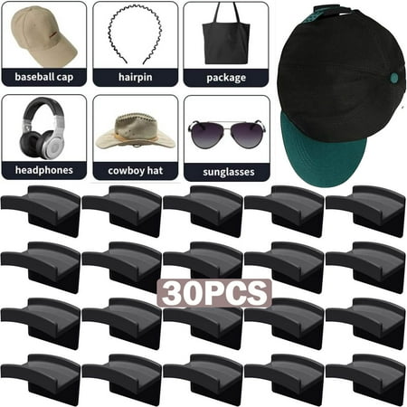30PCS Adhesive Hat Rack Wall Mounted Hat Hook Racks Self-Adhesive Hat Organizer Hangers Acrylic Wall Hangers No Drilling Hat Racks for Wall Door Closet Office Bedroom (Black)
30PCS Adhesive Hat Rack Wall Mounted Hat Hook Racks Self-Adhesive Hat Organizer Hangers Acrylic Wall Hangers No Drilling Hat Racks for Wall Door Closet Office Bedroom (Black)