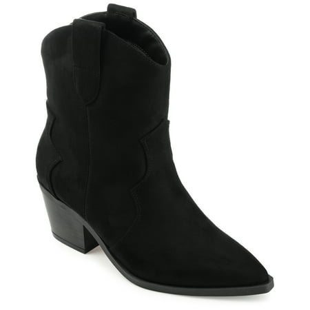 Journee Collection Womens Becker Pointed Toe Stacked Western Booties