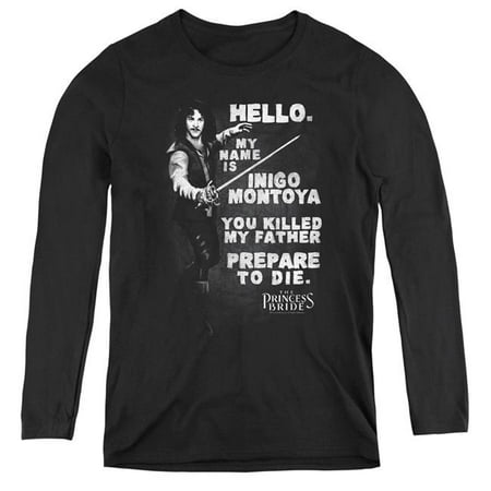 Trevco Sportswear PB125-WL-5 Princess Bride & Hello Again Womens Long Sleeve Tee Shirt, Black - 2X