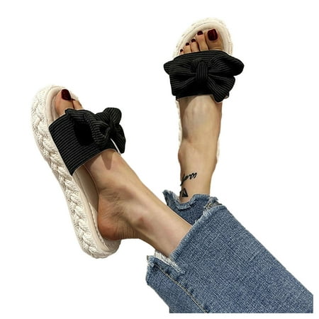 Aayomet Womens Slippers Women s Summer Fashion Sandals Large Bow Sandals Women s slipper Black 6.5
Aayomet Womens Slippers Women s Summer Fashion Sandals Large Bow Sandals Women s slipper Black 6.5