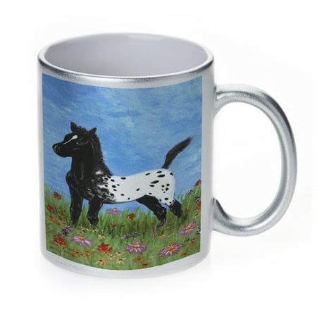 KuzmarK Silver Sparkle Coffee Cup Mug 11 Ounce - Black Blanket Appaloosa Foal with Wildflowers Horse Art by Denise Every
KuzmarK Silver Sparkle Coffee Cup Mug 11 Ounce - Black Blanket Appaloosa Foal with Wildflowers Horse Art by Denise Every