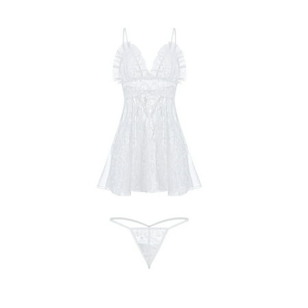 LONKITO Sexy Lingerie for Women s Sexy Wave Dot Mesh Perspective Lace Suspender Nightdress Suit White M
LONKITO Sexy Lingerie for Women s Sexy Wave Dot Mesh Perspective Lace Suspender Nightdress Suit White M